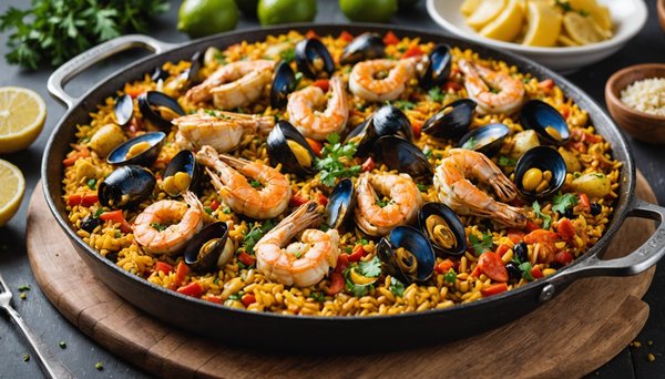 Explorez les secrets d"une authentique paella valencienne : recette délicieuse au poulet et fruits de mer frais à ne pas manquer !